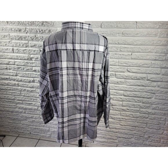 Swiss Cross Mens Shirt 5XL Long Sleeve Collar Button Up Casual Gray PLA100XE - Picture 6 of 9